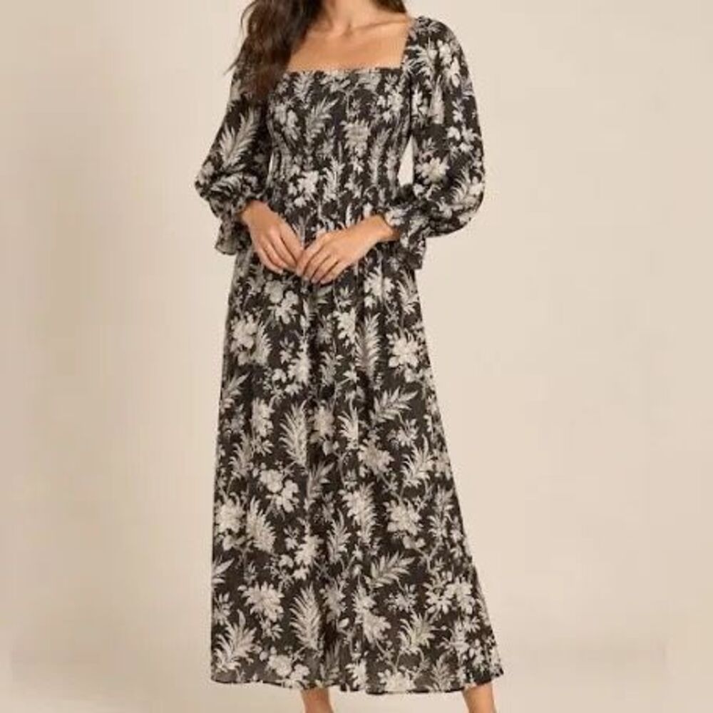 Tuckernuck Ojai Vines 100% linen smocked Hemmings Floral midi dress XXXL